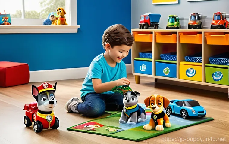 퍼피구조대 유튜브 채널 리뷰 - The vibrant and colorful world of Adventure Bay, depicted with clear blue skies and playful architec...