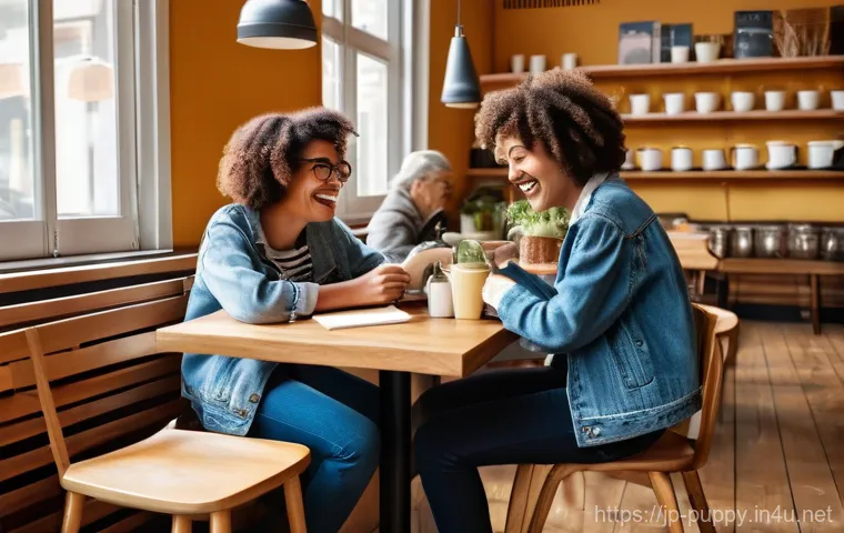 퍼피구조대 주요 목소리 연기자 - **Prompt 1:** A vibrant, sun-drenched cafe scene with a diverse group of friends enjoying coffee and...