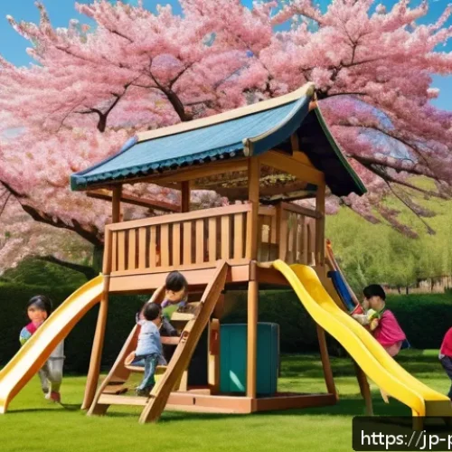 퍼피구조대의 긍정적인 메시지 - A colorful, heartwarming scene of diverse children playing together in a sunny park, each child wear...